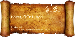 Hartyáni Bea névjegykártya